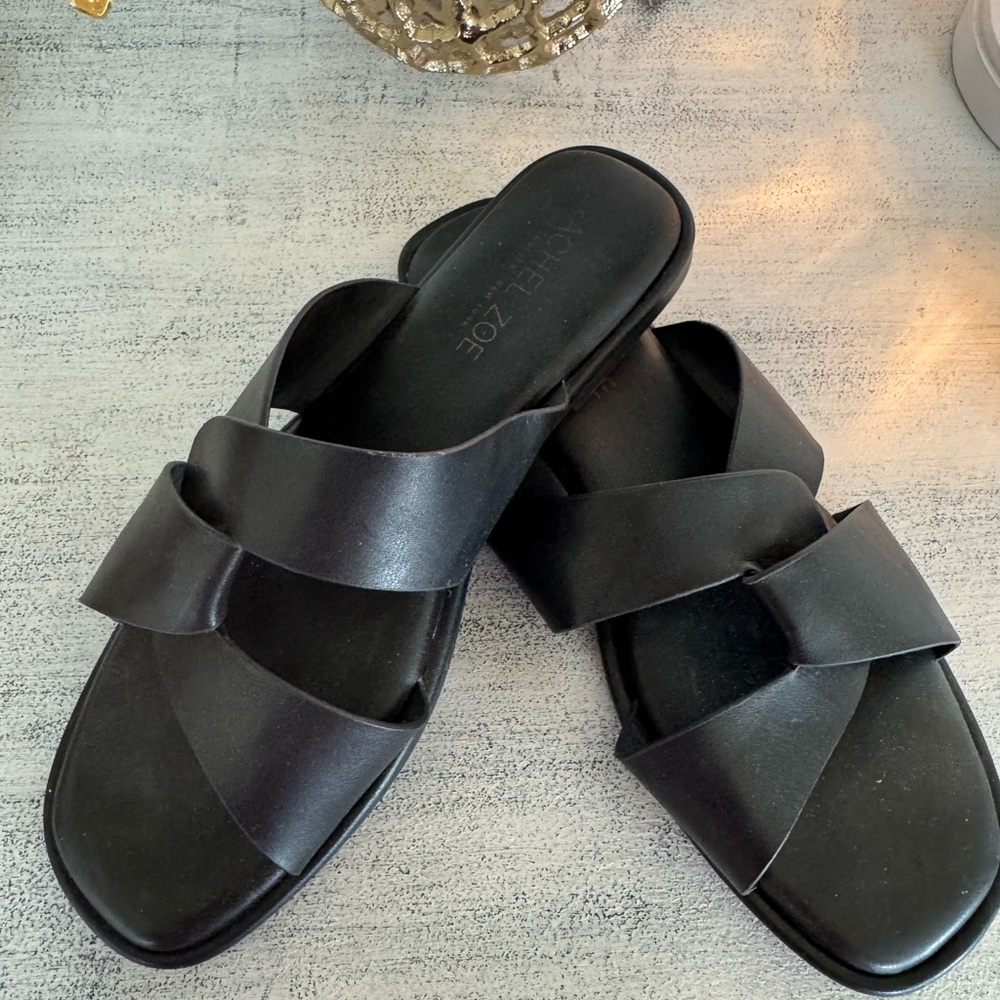 Rachel Zoe Women's Black Slide Sandals